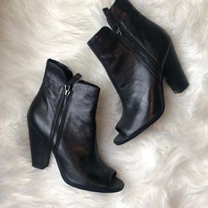 Guess black peep toe booties | 8